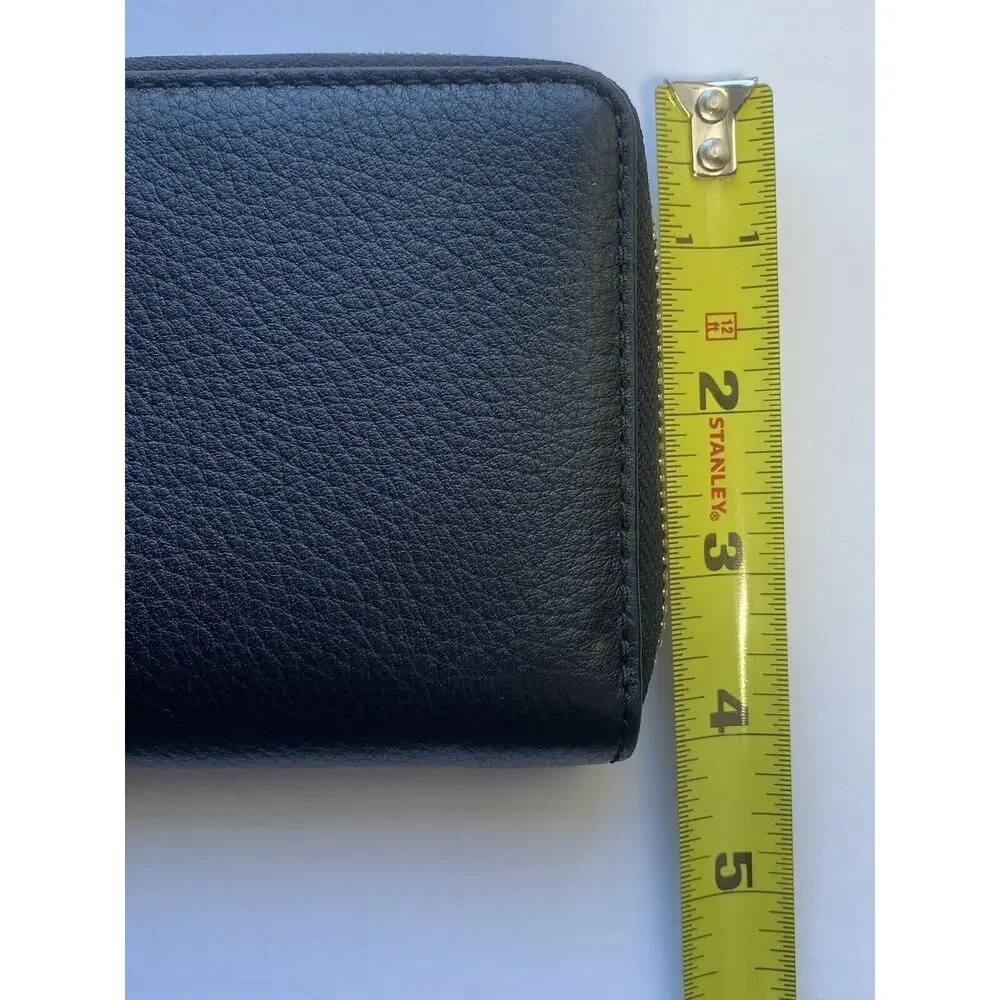 MICHAEL KORS Fulton‎ Black Pebbled Leather Wristlet/Wallet with Zipper & Gold